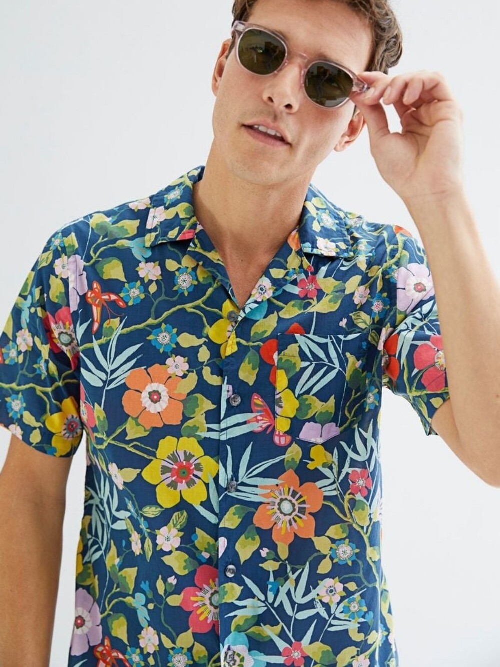 Todd Snyder Camp Collar Shirt in Liberty Tropical Size XL
